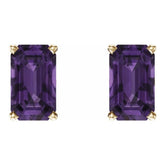 14K Yellow Natural Amethyst Earrings
